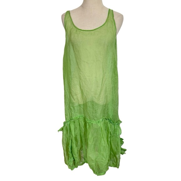Tina Givens 100% Silk Sheer Oversized Ruffle Dress - Picture 1 of 10